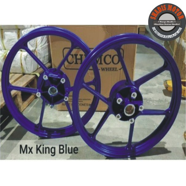 Velg Bintang BRT Chemco Ukuran 160/160 Ring 17 Warna Biru Motor MX King Velg Bintang Palang 6