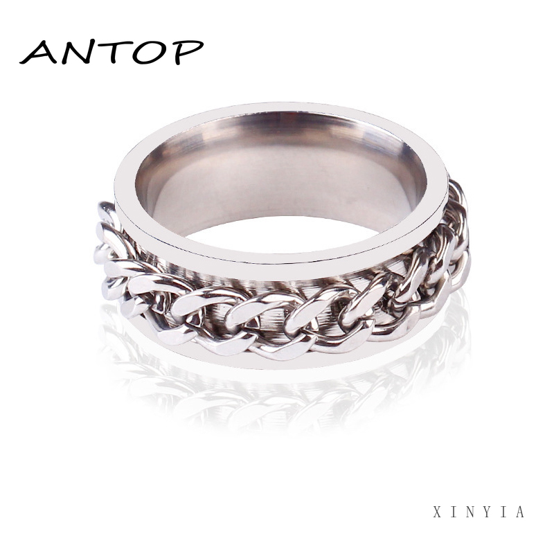 Cincin Rantai Pembuka Botol Bahan Titanium Steel Gaya Hip Hop Untuk Unisex ANTOP