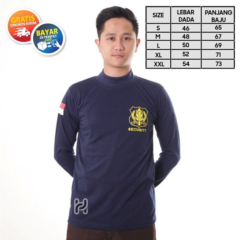 Satpam Baju Kaos Security Kaos Satpam Kerah Tinggi Pria Lengan Panjang Kaos Dalam Tangan Panjang