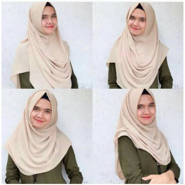 PASMINA INSTANS 1 LUBANG MUKA REAL PICTURE BUBBLECREPE PLATINUM