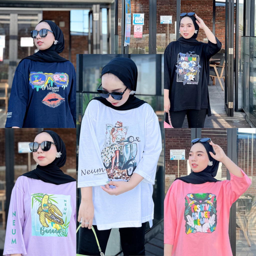 ORIGINAL NEUM OFFICIAL | Kaos Oversized viral Terbaru | t shirt atasan wanita modern | kaos polos | 
