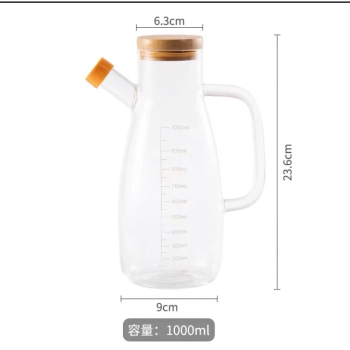 READY Botol minyak / Oil bottle / botol kaca minyak/ tempat minyak kecap - 1000ml MURAH BANGET