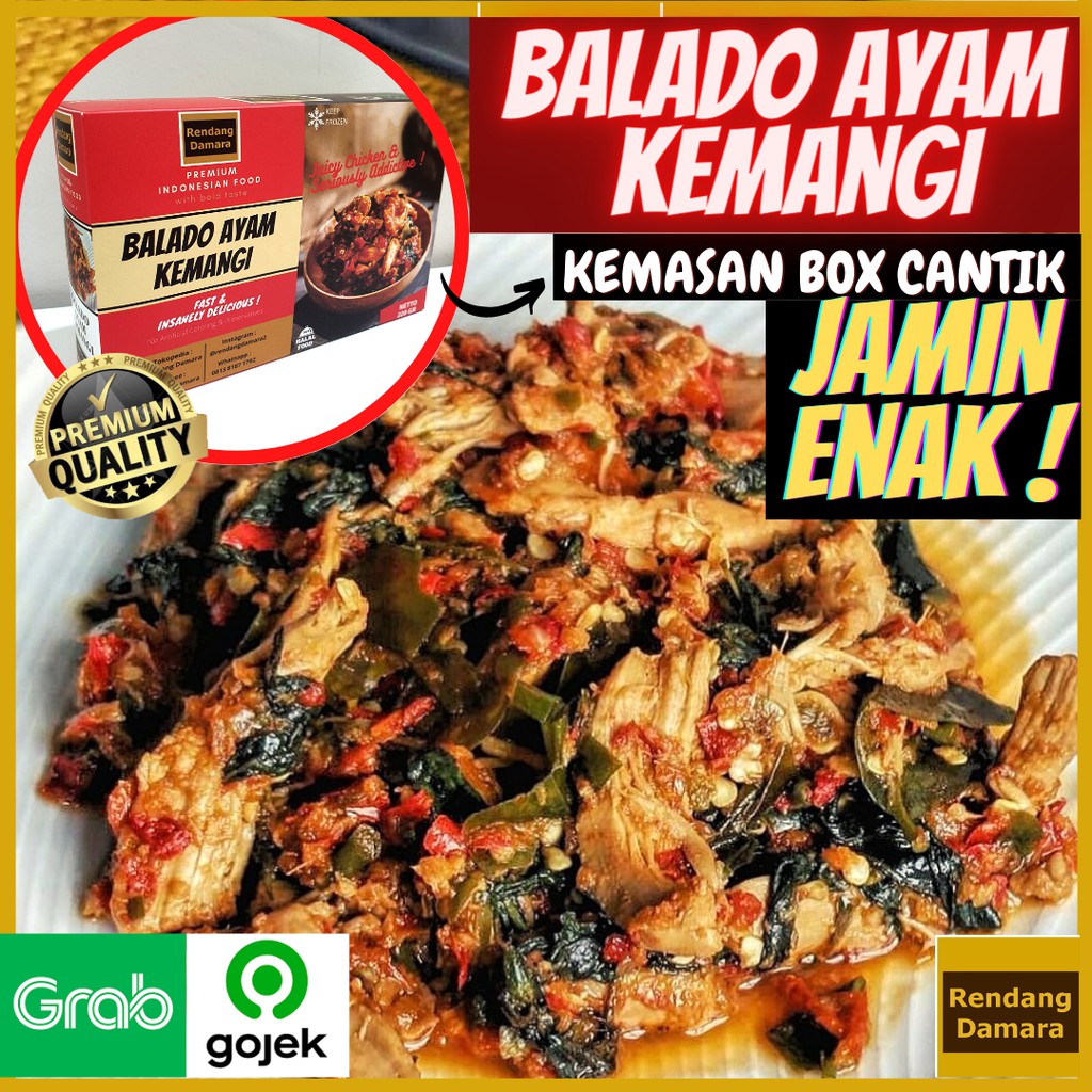 

Balado Ayam Kemangi Balado Pedas Kemasan Siap Saji Frozen Vacuum Makanan Beku Tanpa Pengawet DAMARA