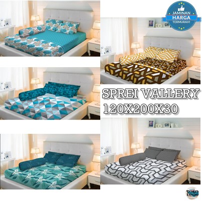 Sprei VALLERY QUINCY  MOTIF uk SINGLE SIZE 120X200 Tinggi 30cm T30cm Sprei Bahan Katun Jepang Murah Motif Abstrak Carara Delphi Baltic Diamond Espresso Gemma Hugo Lisa Luxton Rossa Raskal Sakura Salva Tamara Venus