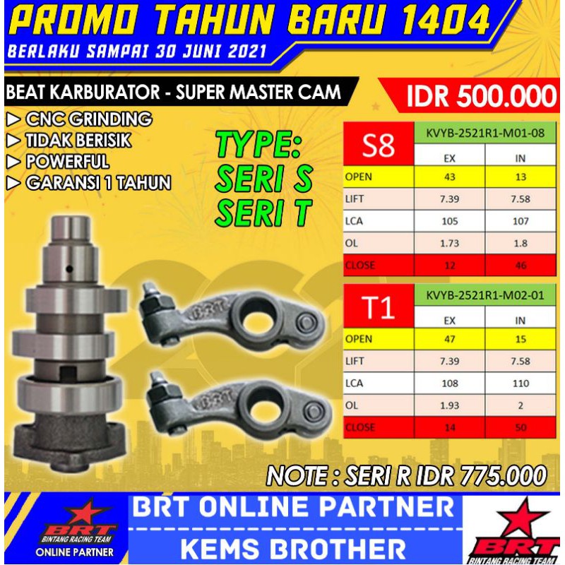 CAM BRT BEAT KARBURATOR NOKEN AS PLUS ROCKER ARM BEAT KARBURATOR