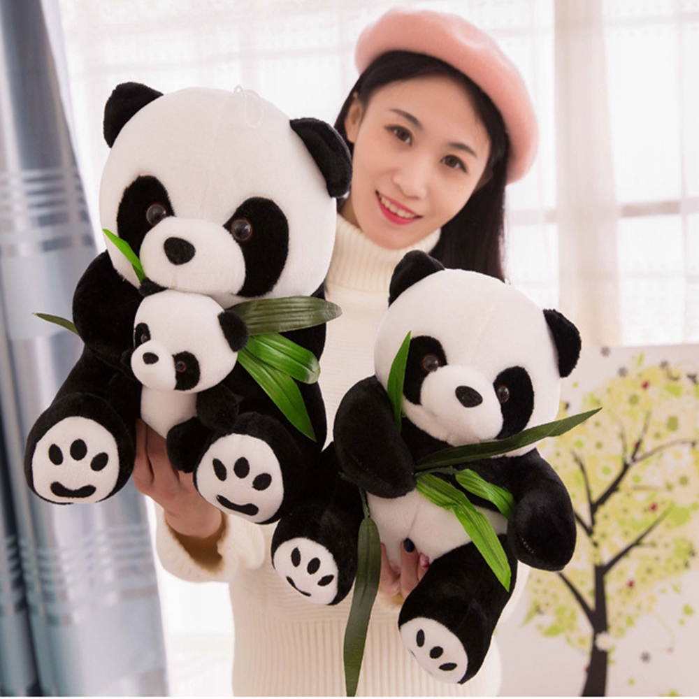 Mainan Boneka Panda Bahan Plush Lembut Ukuran 9 / 10 / 12 / 16cm untuk Bayi / Anak