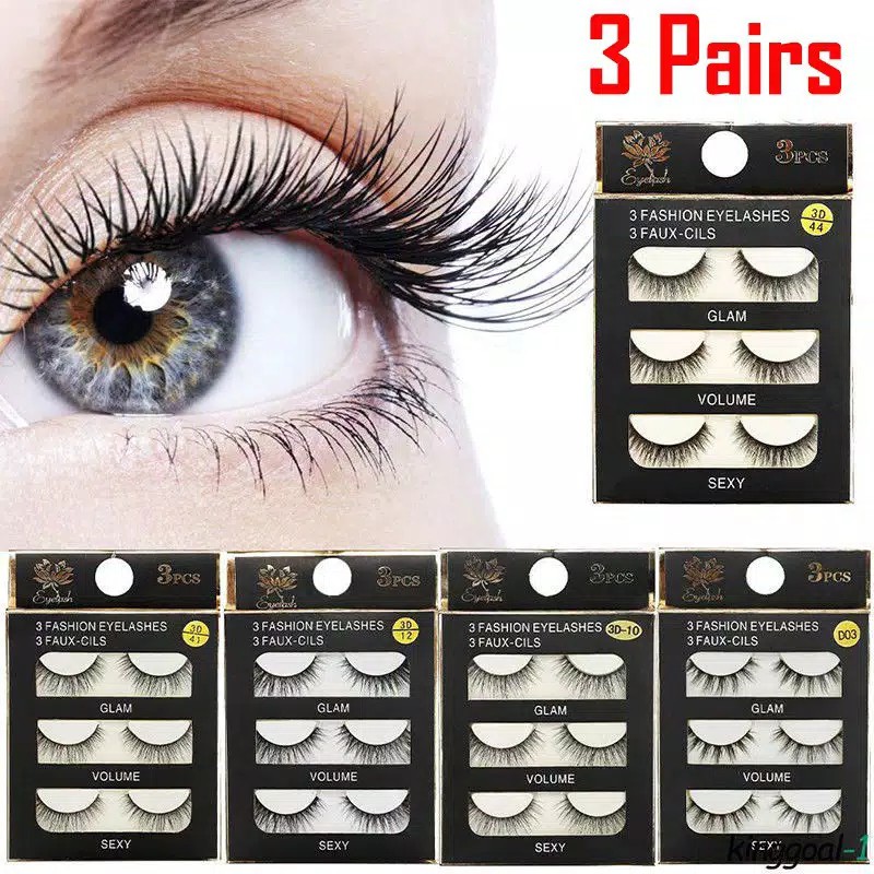 RCS ✅ 3Pasang Bulu Mata palsu 3D mink false lashes premium SEXY