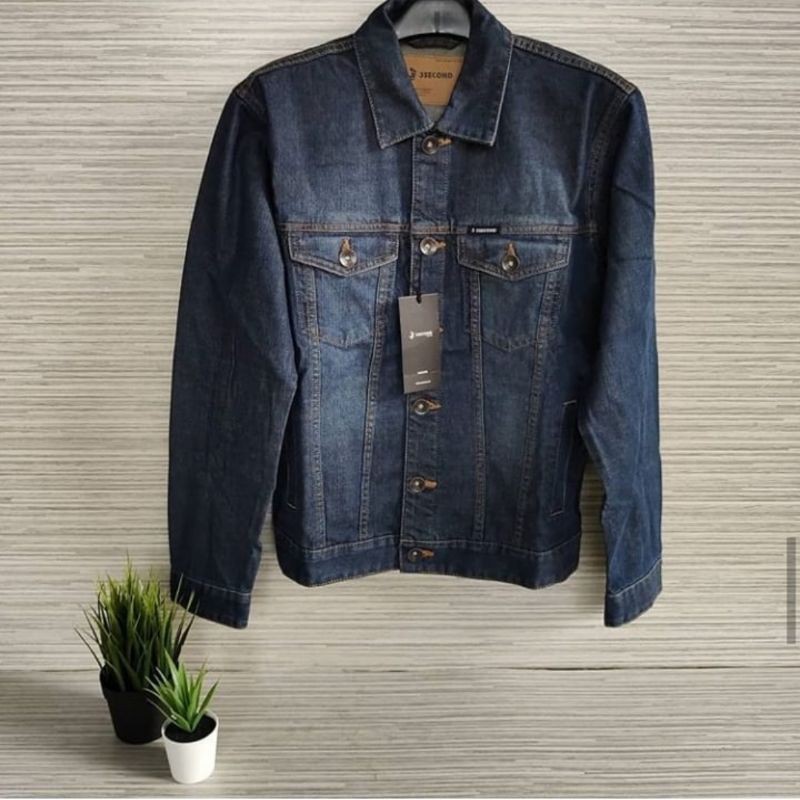 jaket jeans 3second pria original