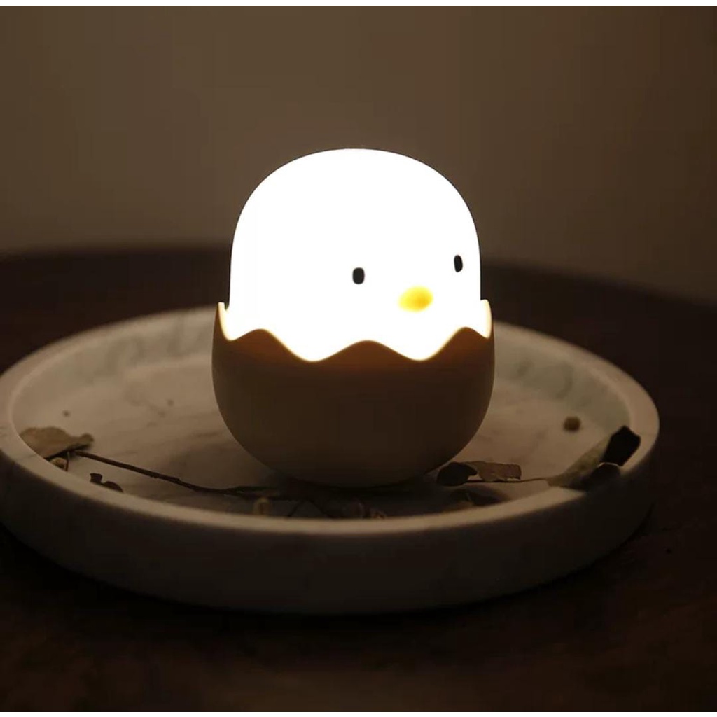 Lampu Tidur Anak Lucu Silicon Egg Shell Lampu Unik Silicone Chick Lampu Tidur Malam Bentuk Telur Ayam