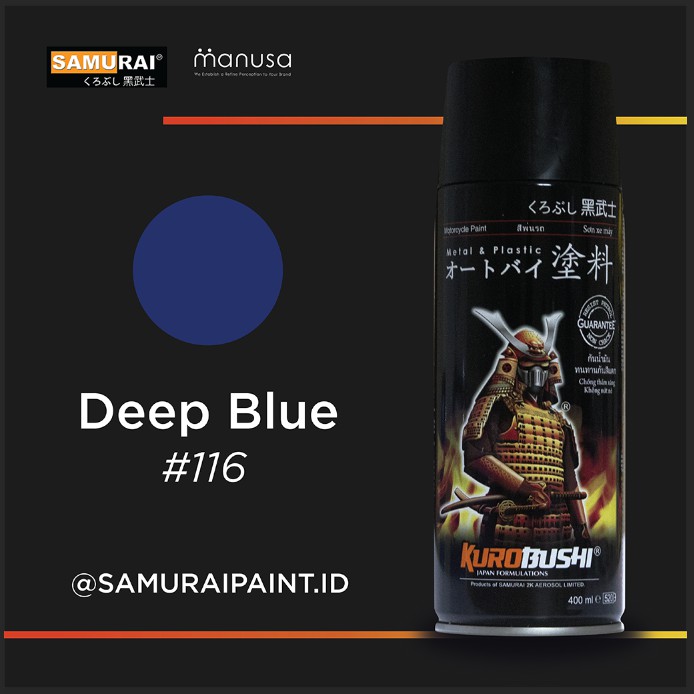 Samurai Paint Standard Deep Blue 116 Biru Standar #116 Cat Aerosol Kualitas Kompresor