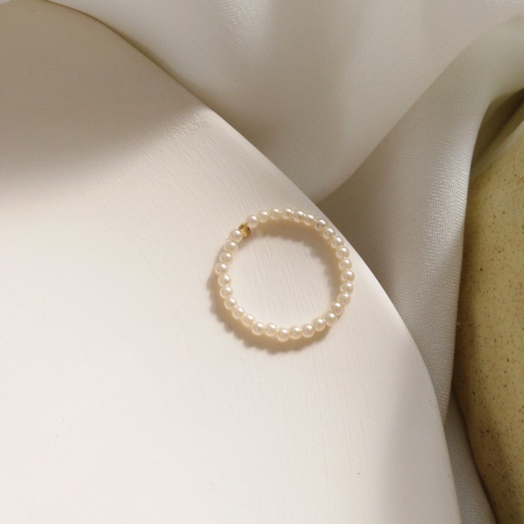 YEEZII Cincin Hias Mutiara Gaya Koeran Untuk Wanita