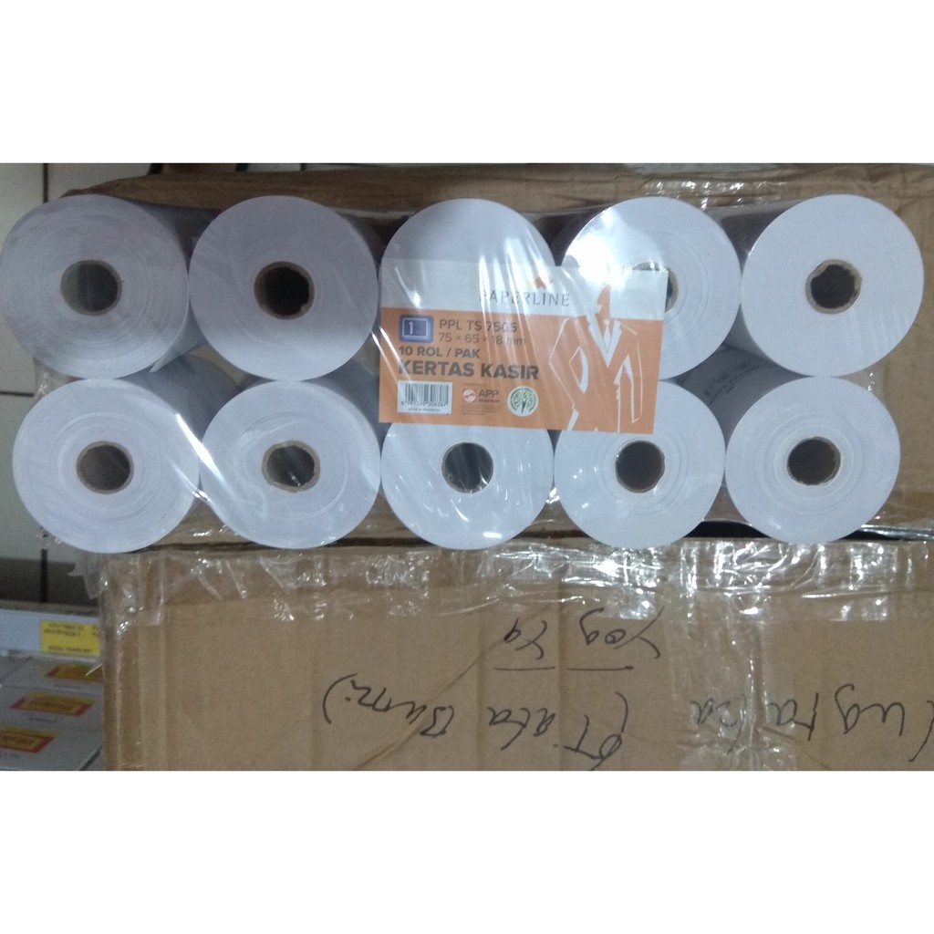 

Kertas Telstrook/Kertas Kasir/Kertas Struk HVS Rol Paperline Ukuran 75 x 65 Eceran
