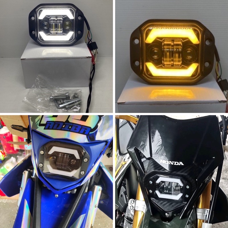 PROMO Headlamp Lampu Depan CRF Lampu led 2Lensa angel warna /Kedok lampu crf cklx ktm