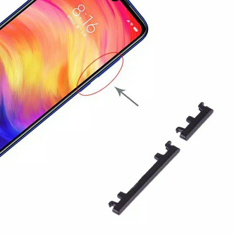 TOMBOL LUAR ON OFF VOLUME XIAOMI REDMI NOTE 7 / NOTE 7 PRO ORIGINAL - PERNIK KEYPAD POWER