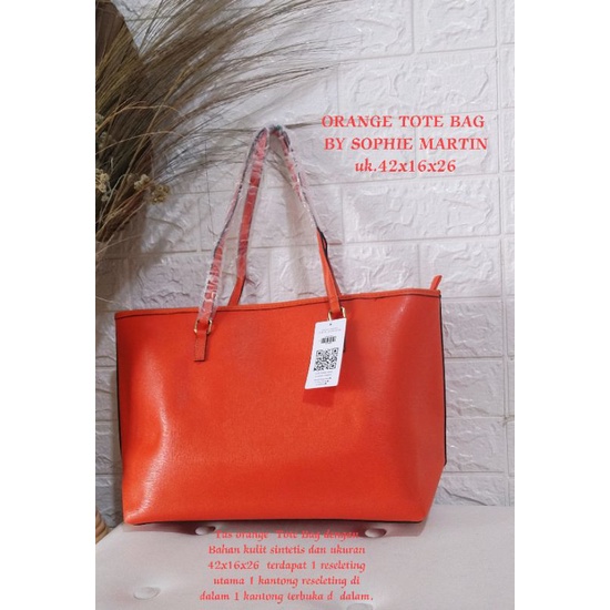 ORANGE TOTE BAG TAS BESAR SOPHIE MARTIN TAS TOTE  PROMO