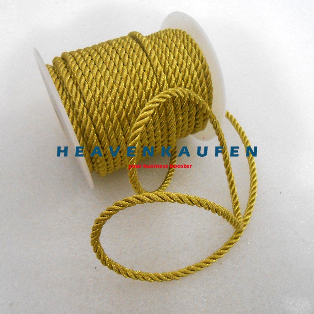 Tali Kur Tambang 4 mm Warna Gold Emas Untuk Tali Craft Dll Meteran