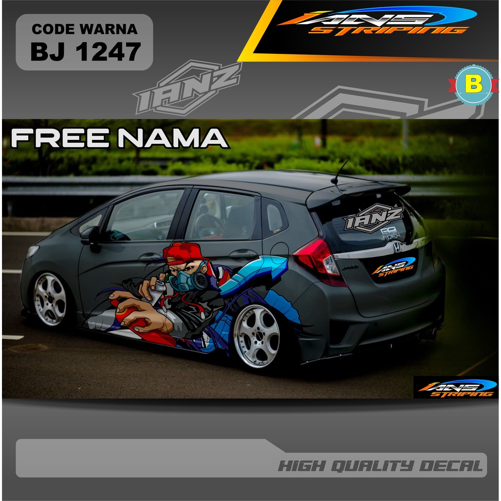 DECAL STIKER MOBIL HONDA JAZZ JESS / DECAL STIKER MOBIL HONDA BRIO AYLA AGYA DLL / STIKER DECAL MOBIL