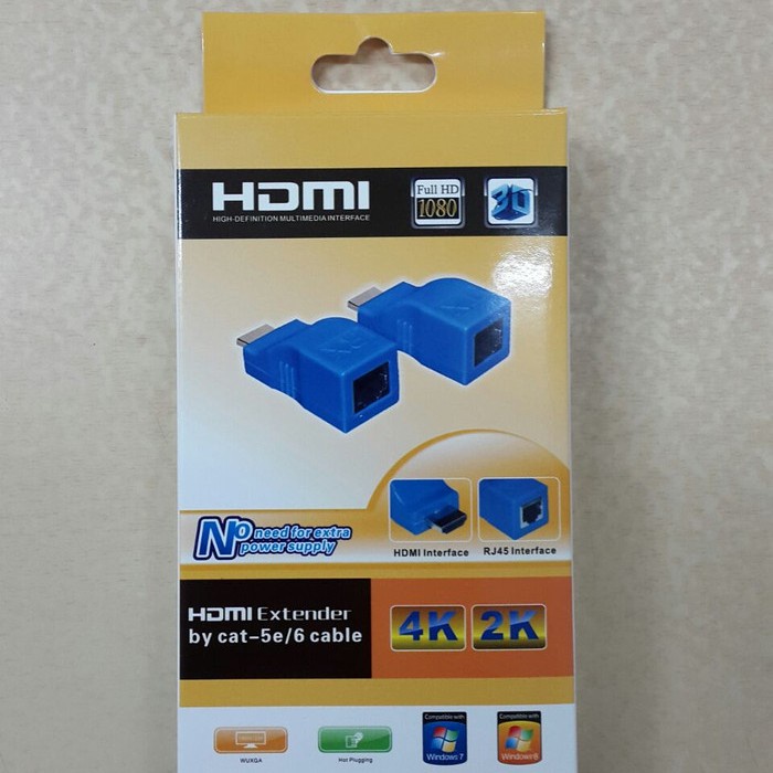 HDMI Extender 30Meter Over Kabel LAN Cat5e / Cat6 Single