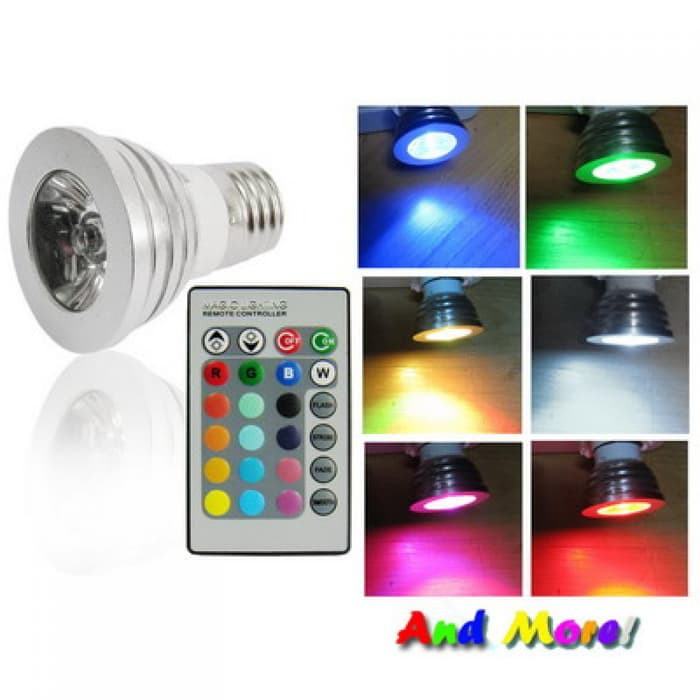 Bohlam LED RGB dengan Remot Kontrol Lampu RGB Lampu remot Warna Warni