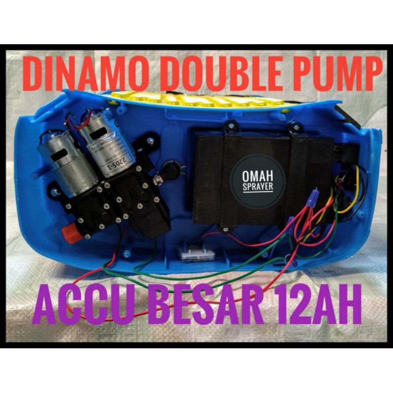 Tengki Sprayer Elektrik Knapsack Accu 12ah Dinamo Double Pump Pestisidacuci Motor Mobil Dll Shopee Indonesia