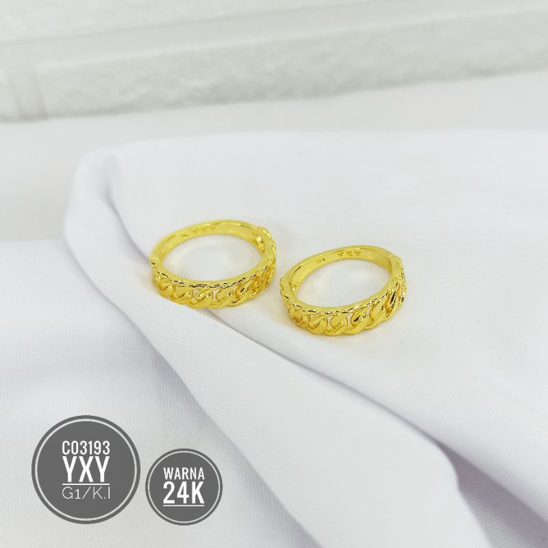 Cincin Yaxiya Rantai Warna 24k C03193