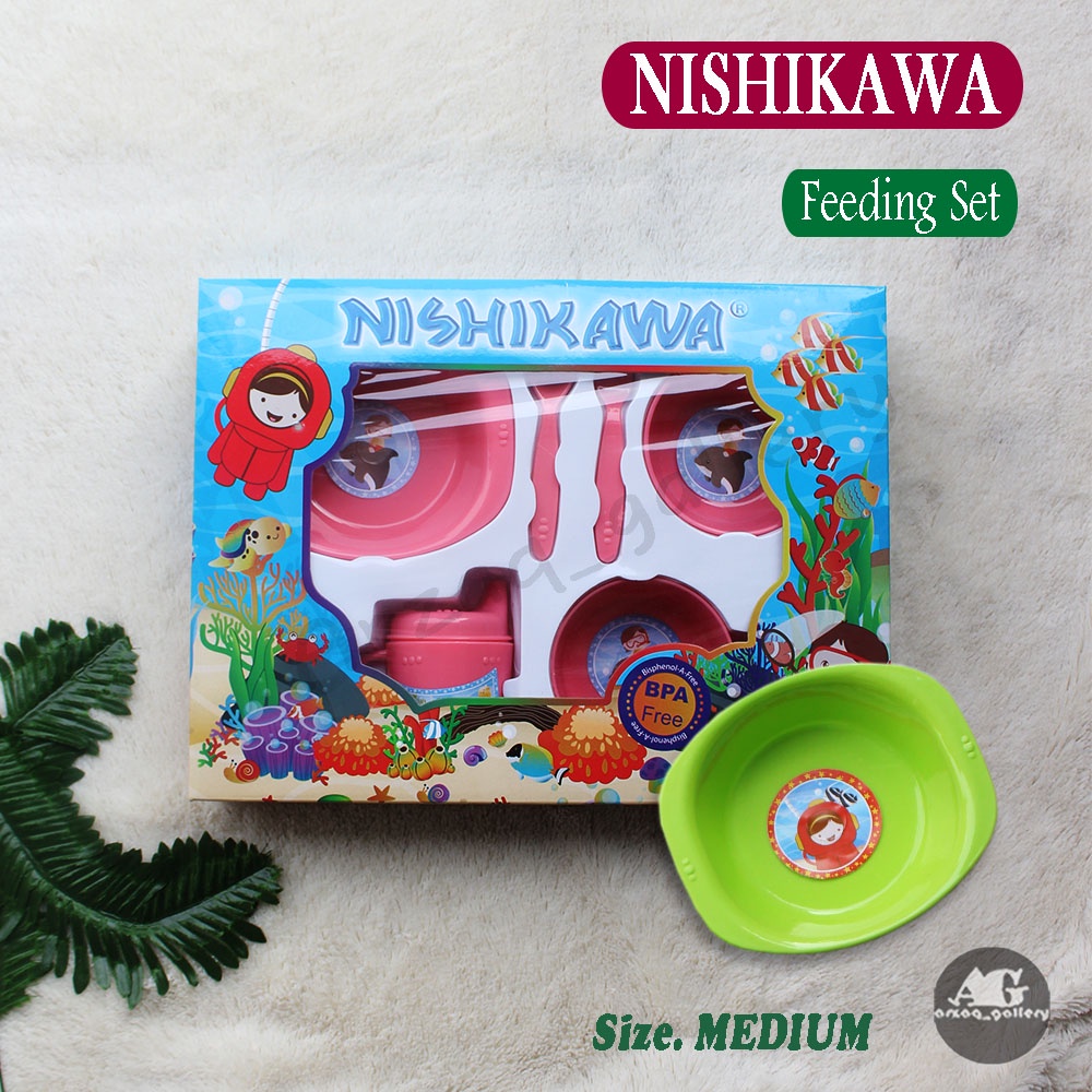 FEEDING SET NISHIKAWA  UK TANGGUNG | GIFT SET | TEMPAT MAKAN BAYI| PERLENGKAPAN TEMPAT MAKAN BAYI