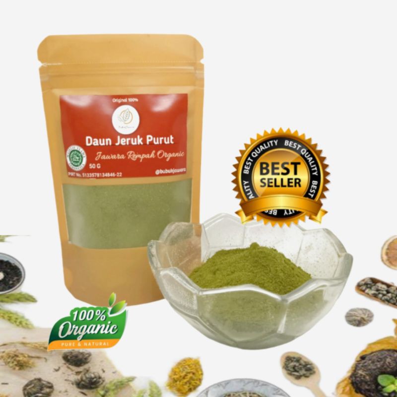 

Daun Jeruk Purut Bubuk Murni / Keffir Lime Powder 50gr