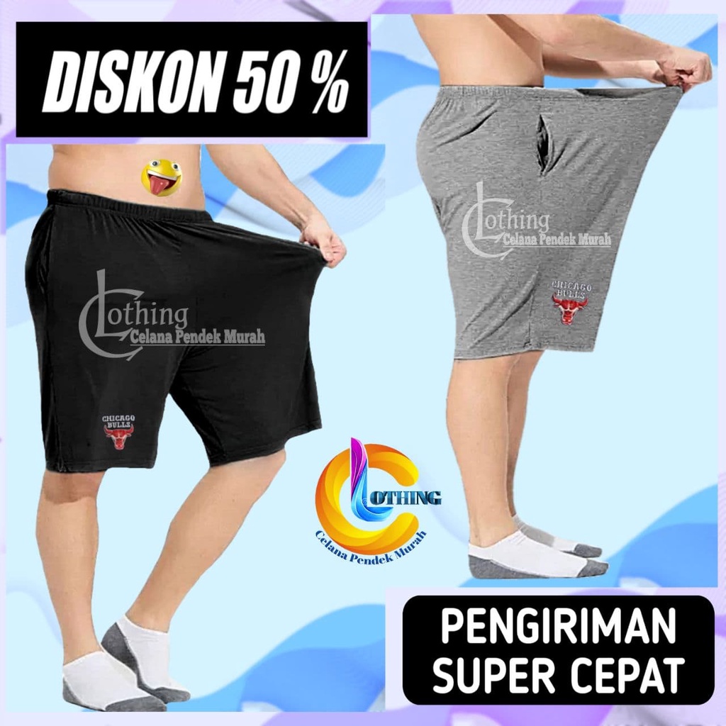 Celana Pendek Cowok Short Pants Pria Dewasa Santai Polos Selutut Harian Laki Laki Bordir Clana Kolor