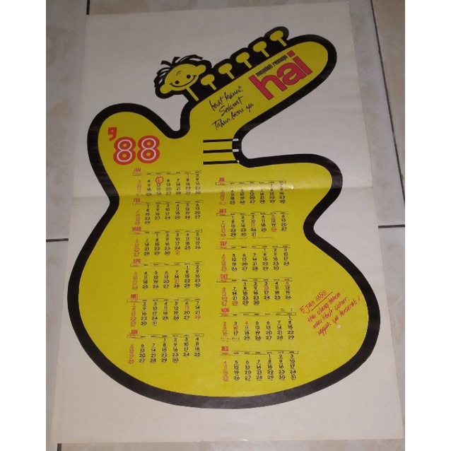 

Kalender Jadul Lawas 1988