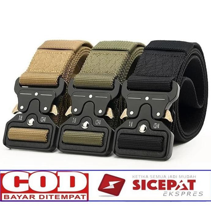 IKAT PINGGANG TACTICAL /BELT / SABUK TACTICAL MILITARY KEPALA BESI - HITAM