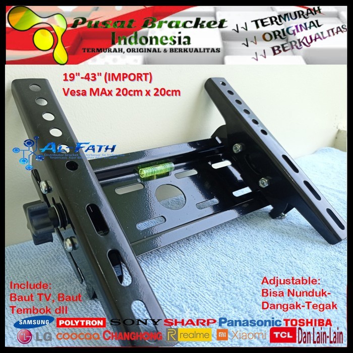 Bracket TV PANASONIC 19 s/d 43 inch IMPORT QUALITY Garansi 100% cocok