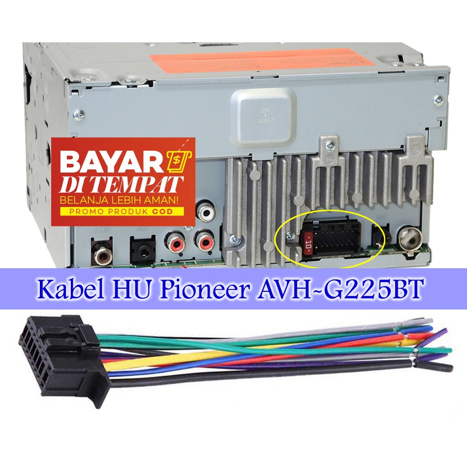 Kabel Soket Head Unit Pioneer u Pasang HU Pioneer AVH-G225BT/ Pioneer AVH G225BT/ AVHG225BT HU Mobil