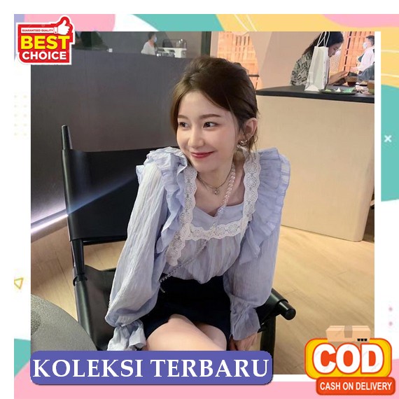 Niko Blouse Wanita Remaja Kekinian 2022 Viral Tiktok Bahan Rayon Lux F [Olivia]Blouse Renda Wanita