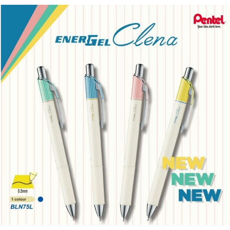 

Energel Pen ' Pentel ' BLN 75 L tinta warna biru