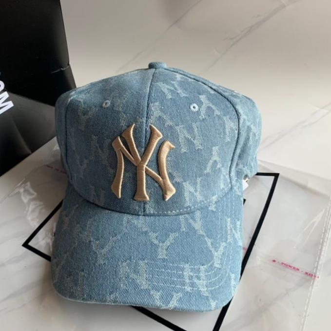 *New* Topi MLB Korea NY Monogram Light Blue Limited Free Box MLB Termurah