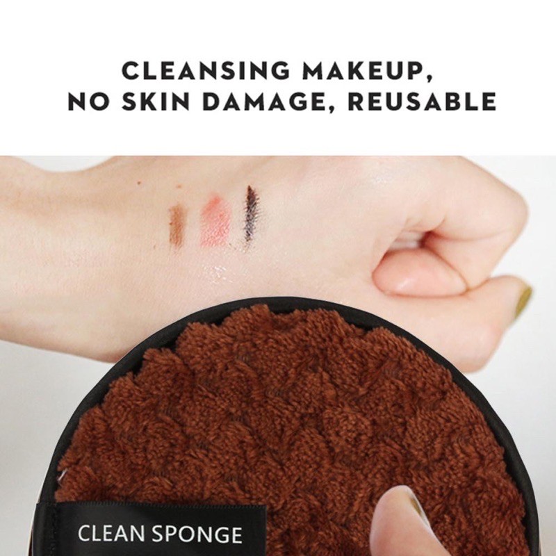 A472 CLEAN SPONGE handuk masker penghapus make up remover pembersih kosmetik kecantikan perawatan skin friendly fiber