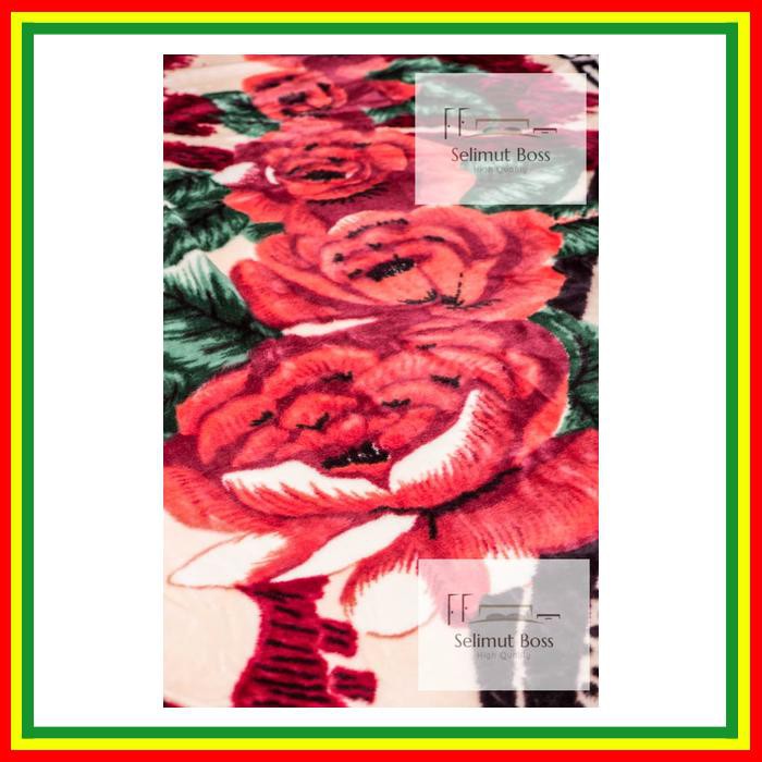 SELIMUT BULU HALUS TEBAL MAWAR MERAH (CARDINAL) 220 X 240 CM