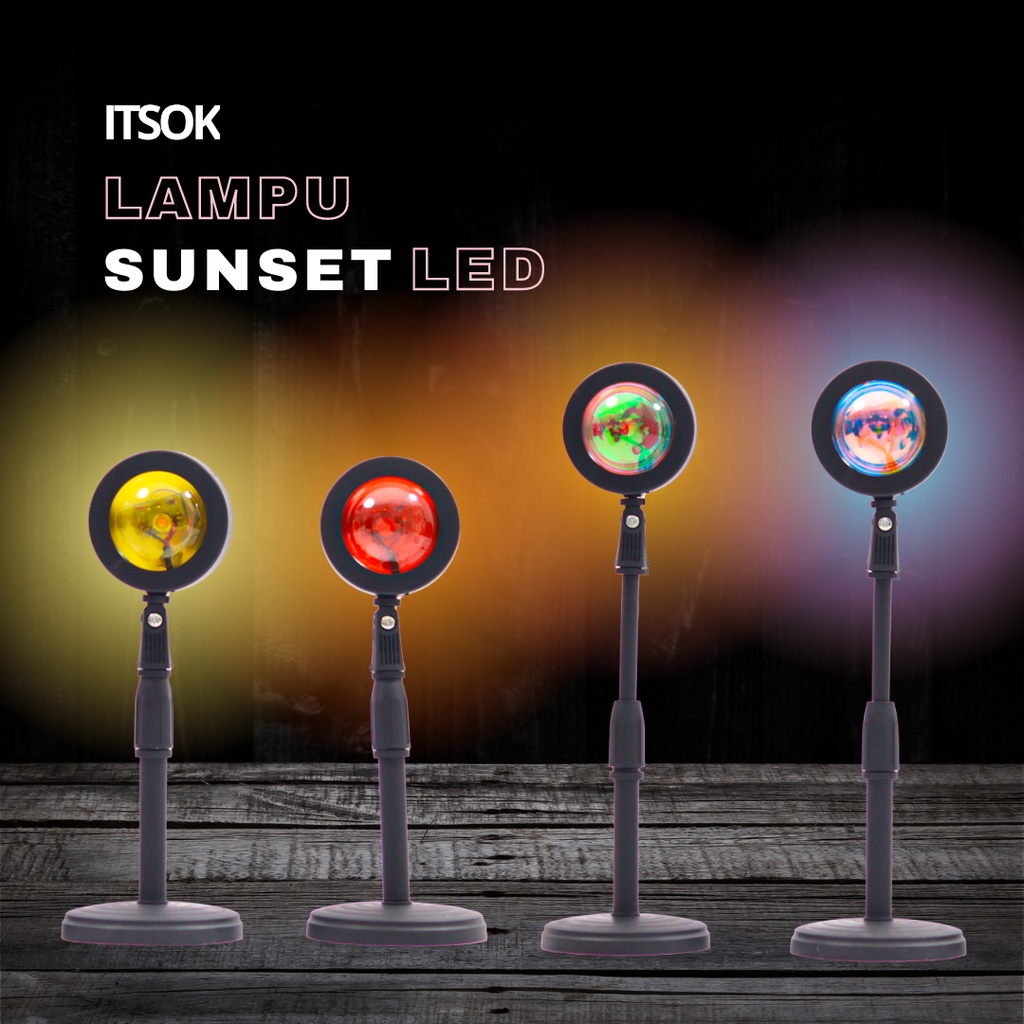 ITSOK LAMPU SUNSET LED / lampu background studio / lampu meja / LAMPU tidur / LAMPU PROYEKTOR SEUNST