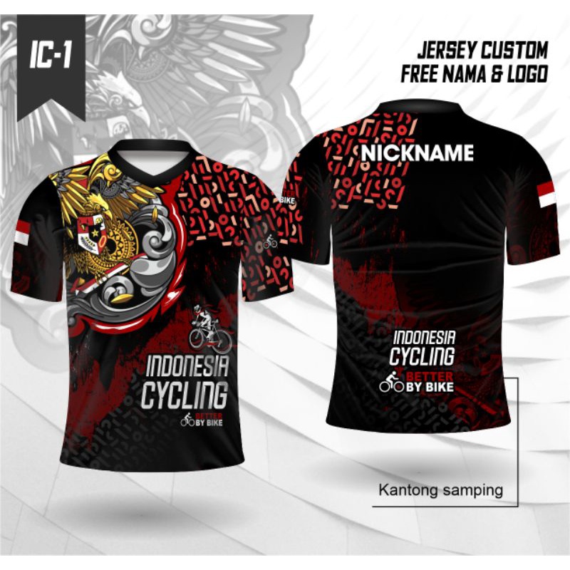Baju Kaos Jersey Sepeda Indonesia Cycling club gambar Garuda
