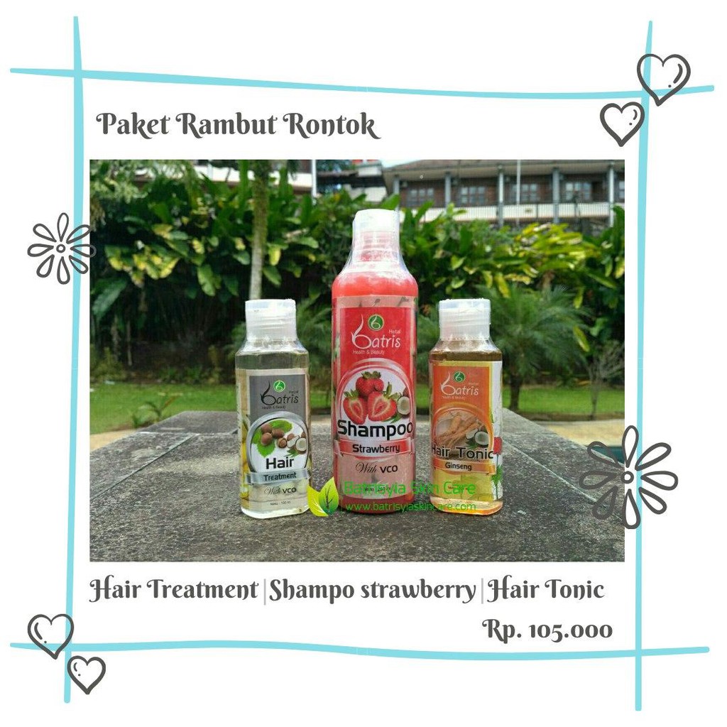 shampoo perawatan rambut anti rontok batrisyia herbal shampo stawberry lemon hair tonic batrisya6