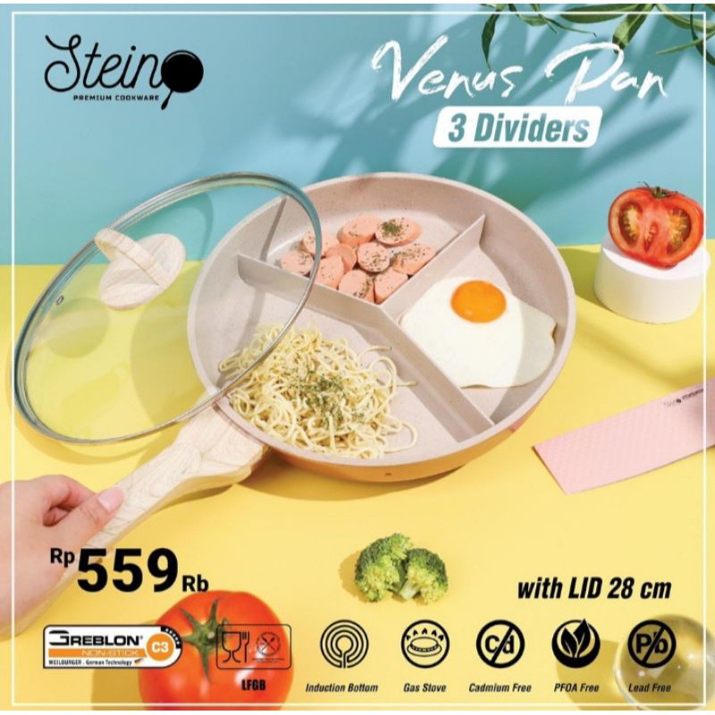 STEINCOOKWARE SMART GRILL PAN / Venus pan 3 divider.