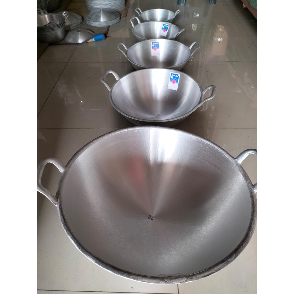 Wajan cekung no 22 kuali Wok pan kuali wajan jumbo besar anti pecah anti lengket