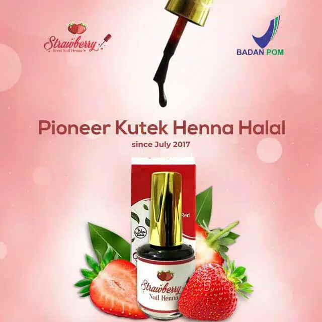 KUTEK STRAWBERRY NAIL HENNA - pacar nail henna original 100% - henna pacar