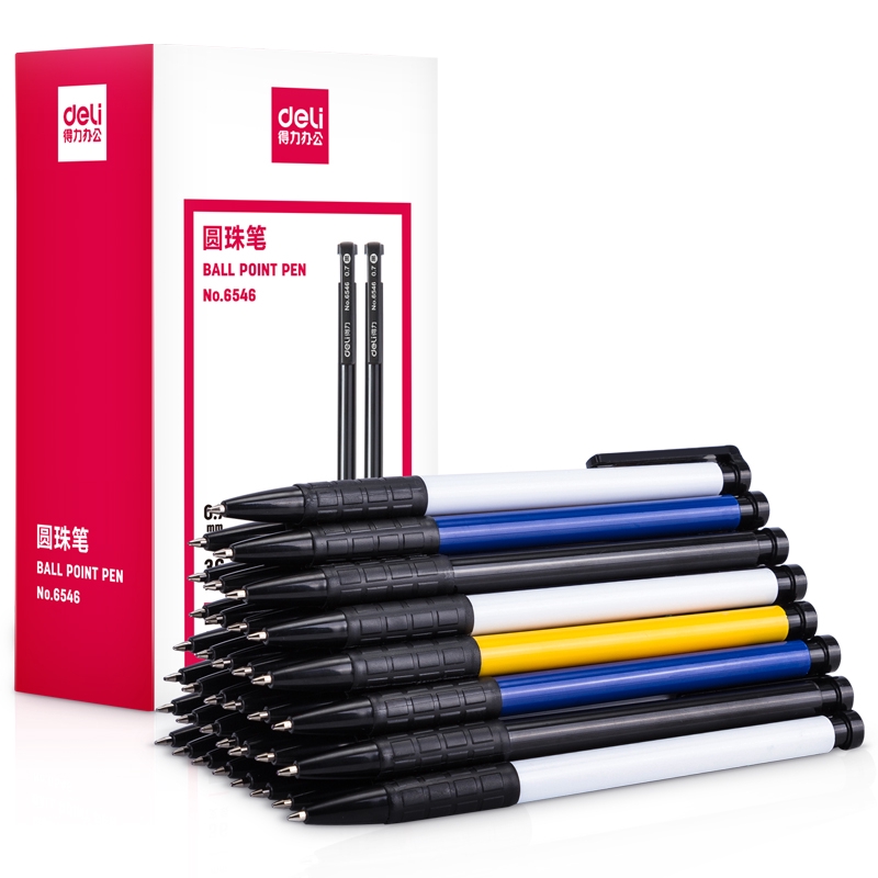 Deli pulpen 1 pc 3 warna retractable isi tinta tebal 6546 Deli pulpen 1 pc 3 warna retractable isi tinta tebal 6546
