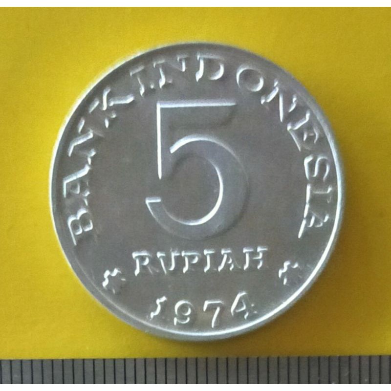 UANG KOIN KUNO 5 RUPIAH TAHUN 1974