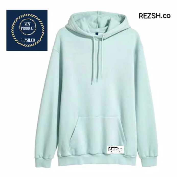 Sweater Hoodie Wanita/Pria Polos Warna Green Mint Original REZSH