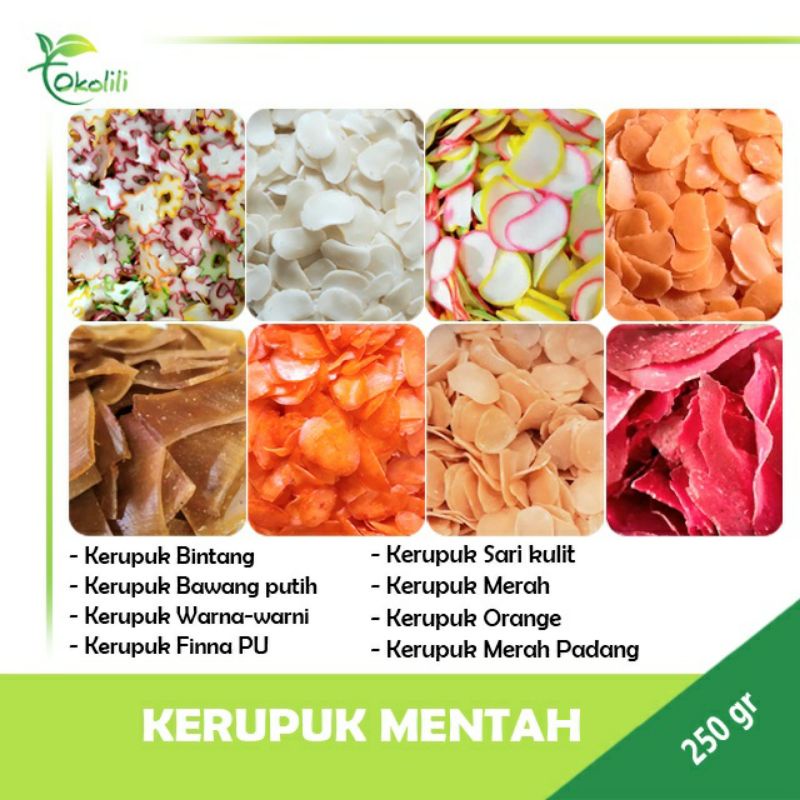 

Kerupuk bawang mentah warna warni kerupuk udang 250 gr