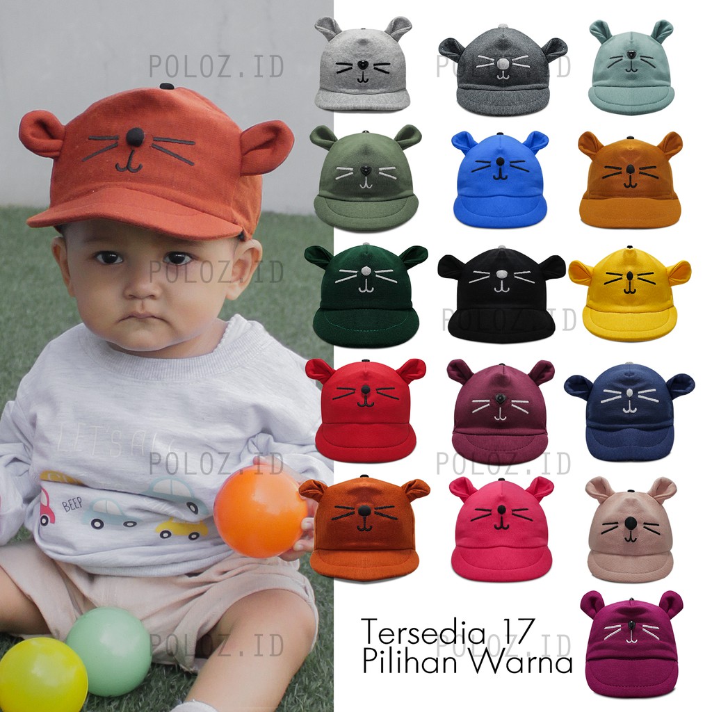 TOPI BAYI LUCU GEMES MOTIF HEWAN KUCING  CEWE &amp; COWO