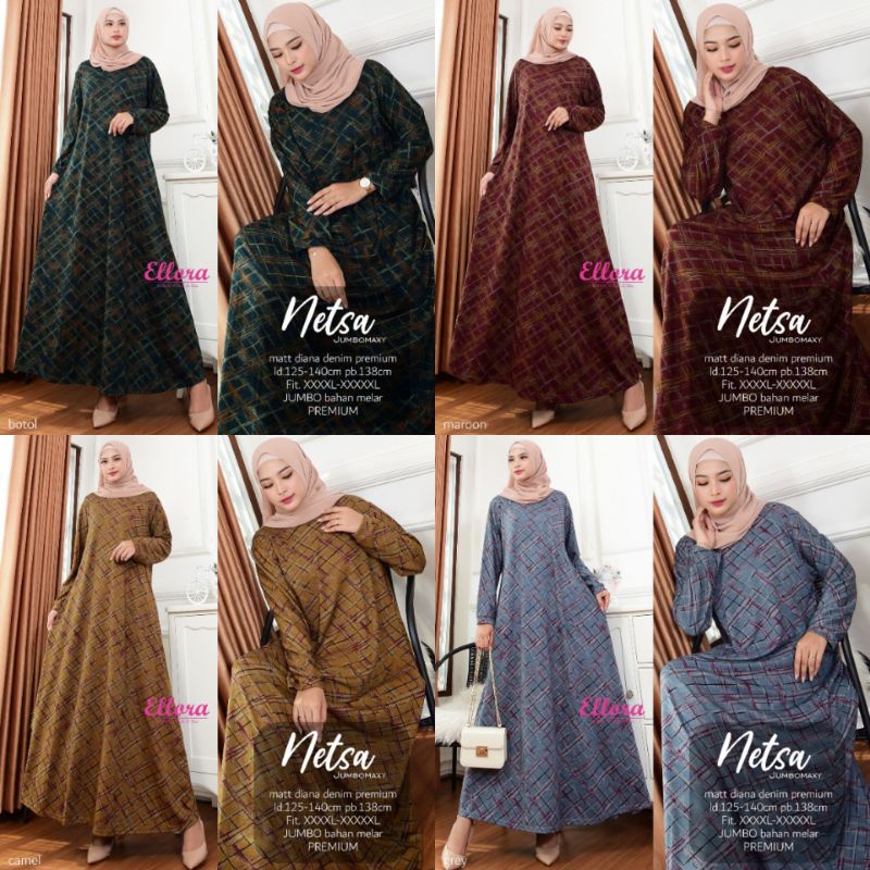 Netsa Jumbo Maxy Gamis Diana Denim LD 140