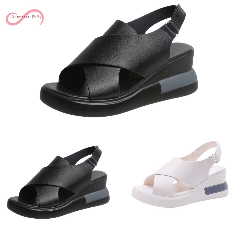 COD Sneakersdaily M60 Sepatu Sandal Wanita Wedges Korean Style Elegant